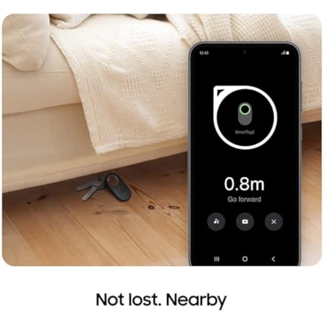 Samsung Galaxy SmartTag2 Bluetooth Tracker (1 Pack), Compass View AR, Find Lost Mode, Black