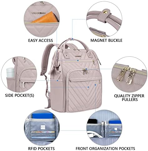 VANKEAN Laptop Backpack for Women Men 17.3 Inch Stylish Computer Work Backpack, Waterproof College Daypack Backpacks with USB Port & RFID Blocking, Business Travel Backpack