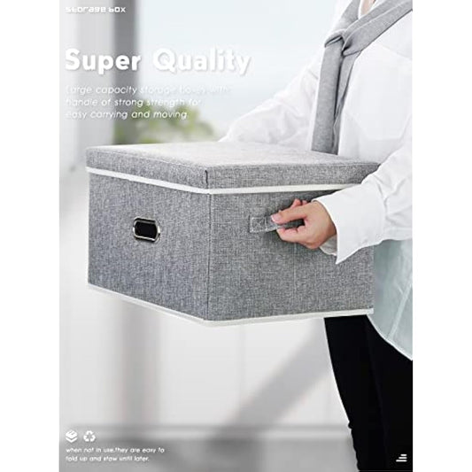 Lesfit Fabric Storage Box with Lid, 20 L