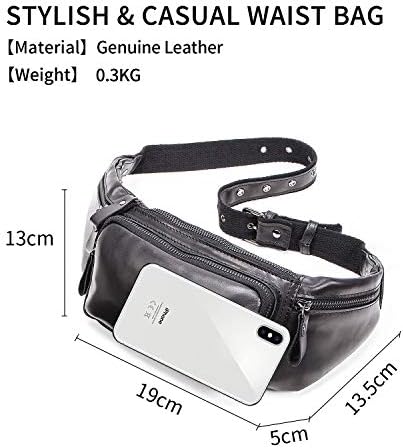 FANDARE Waist Packs Men Sling Bag Waist Pouch Leather Fanny Pack Waterproof Chest Bag Business Travel Running Cycling Sports Crossbody Bag Multipurpose Shoulder Bag