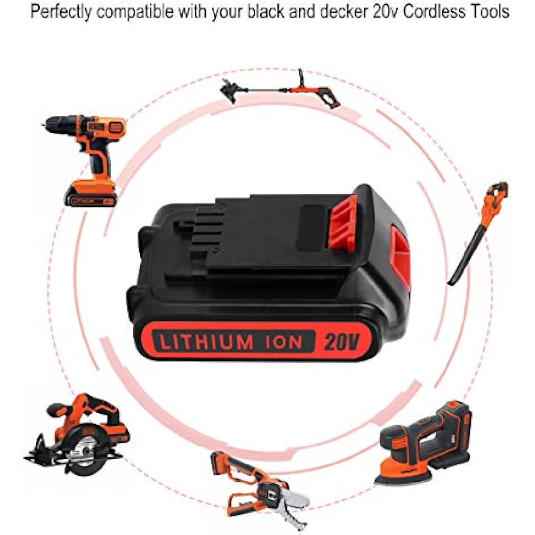 Geelink 3.0Ah Lithium Ion Battery Replacement for Black and Decker 18V LBXR20 BL1518-XJ LB20 LST201 LBX20 LSW20 Cordless Tool Batteries Pack