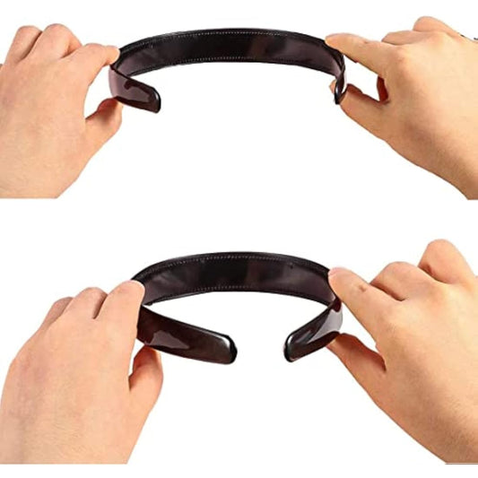 20 Pack 1 Inch Black Plain Craft Plastic Headbands with Teeth Plastic DIY Hair Accessories Headbands Headwear