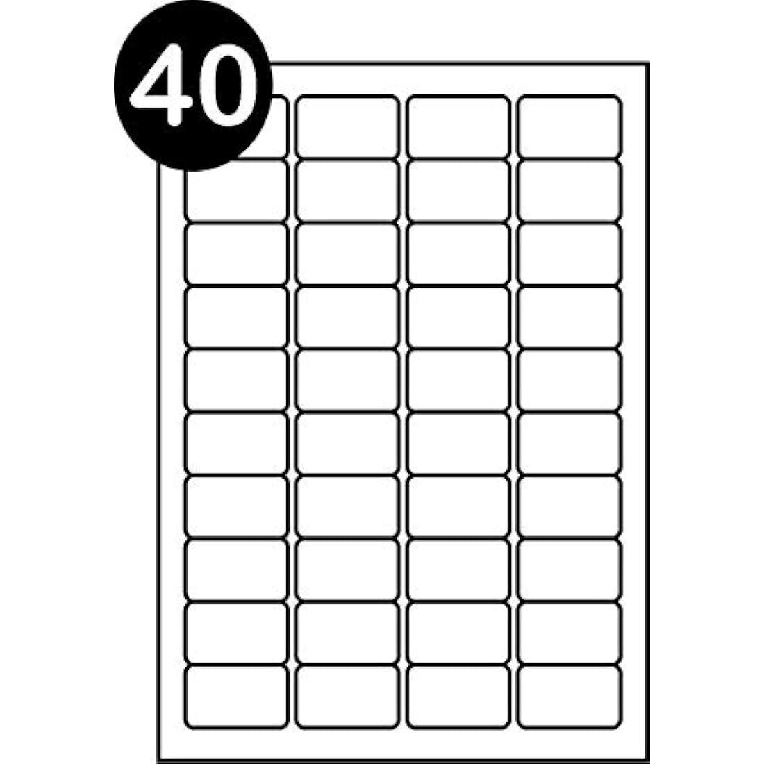 SmithPackaging A4 Self Adhesive Address Labels, 40 Labels Per Sheet, 100 Sheets, 45.7 x 25.4mm 4000 Labels