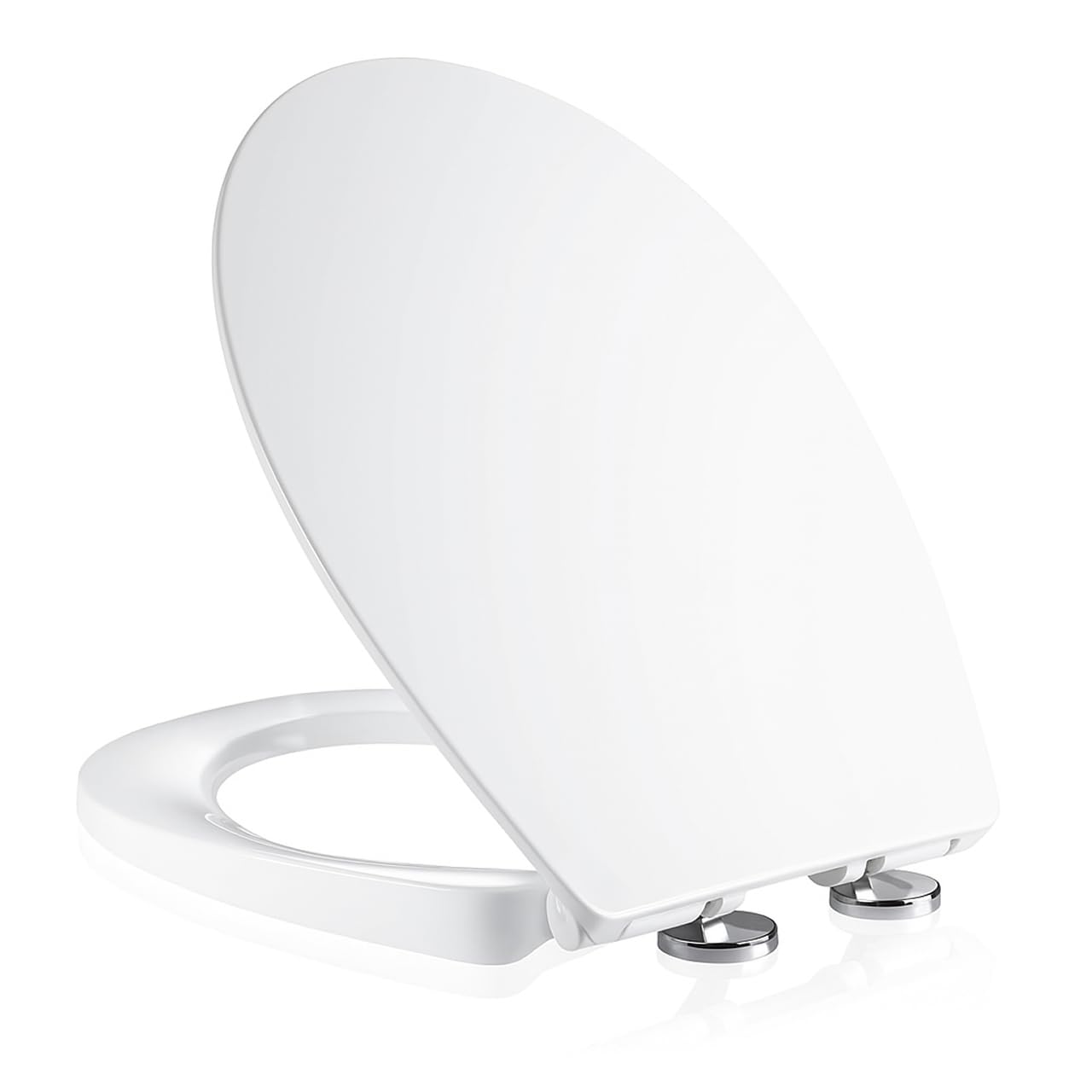 MASS DYNAMIC Soft-Close Toilet Seat ? Premium Urea Formaldehyde, Porcelain-Like Finish, Quick Release, Adjustable Top Fixing Hinges, Easy Clean,