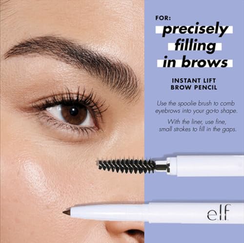 e.l.f. Instant Lift Brow Pencil, Dual-Sided, Precise, Fine Tip, Shapes, Defines, Fills Brows, Contours, Combs, Tames, Auburn 0.18g