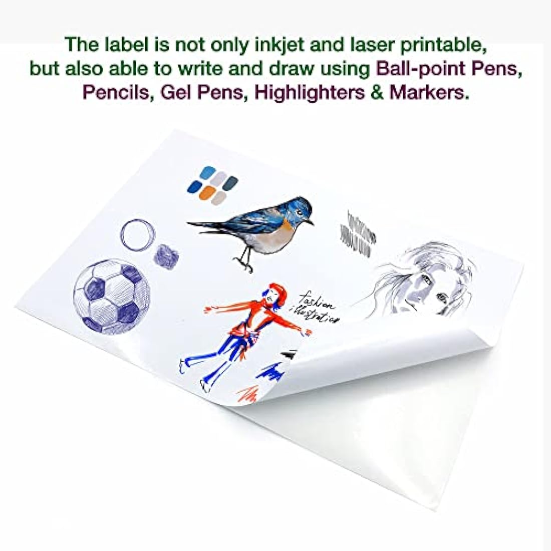 Evergreen Goods 50 Sheets A4 Glossy White Photo Sticker Paper Printable | Splashproof - Inkjet & Laser Printers | Ideal for Sticker Making - Make Your Own Stickers | Very Sticky Self-Adhesive
