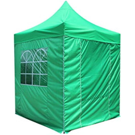 All Seasons Gazebos, Choice Of 5 Colours, 2x2m Heavy Duty, Fully Waterproof, Premium Pop Up Gazebo With 4 x Zip Up Side Panels, Carry Bag With Wheels and 4 x leg weight bags (Bright Green)