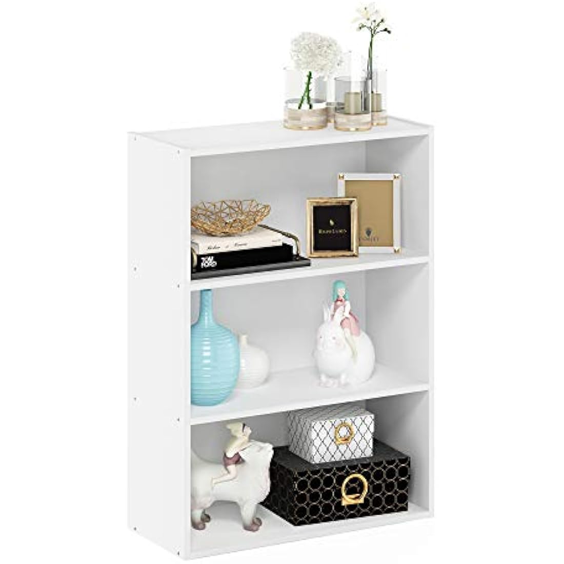Furinno Pasir 3-Tier Open Shelf, Plain White