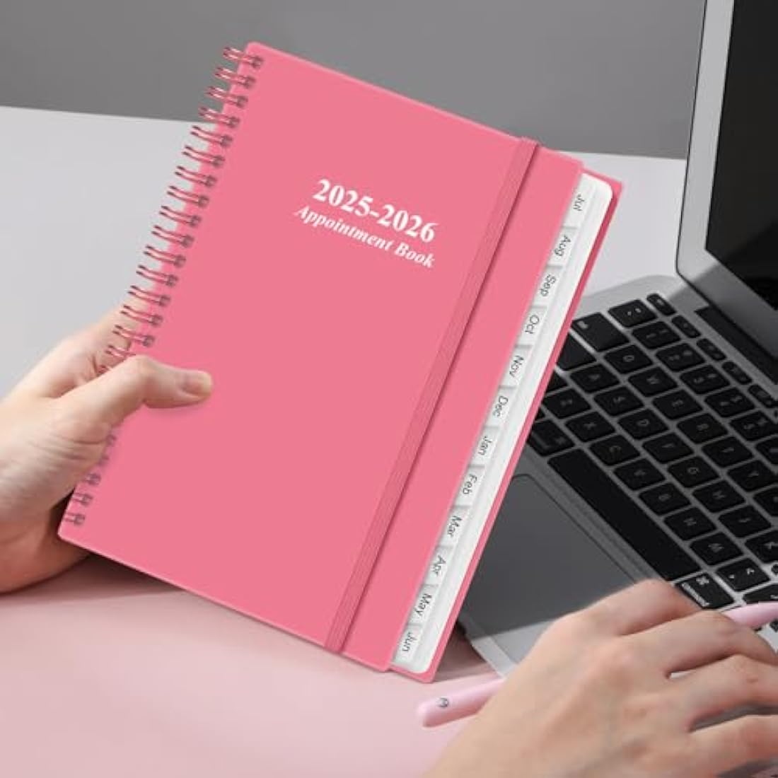 2024-2025 Appointment Book & Planner - A5 2024-25 Daily Hourly Planner from July 2024 - June 2025, Weekly Appointment Book with 30-Minute Interval, Medium 6.4" x 8.5", Pink