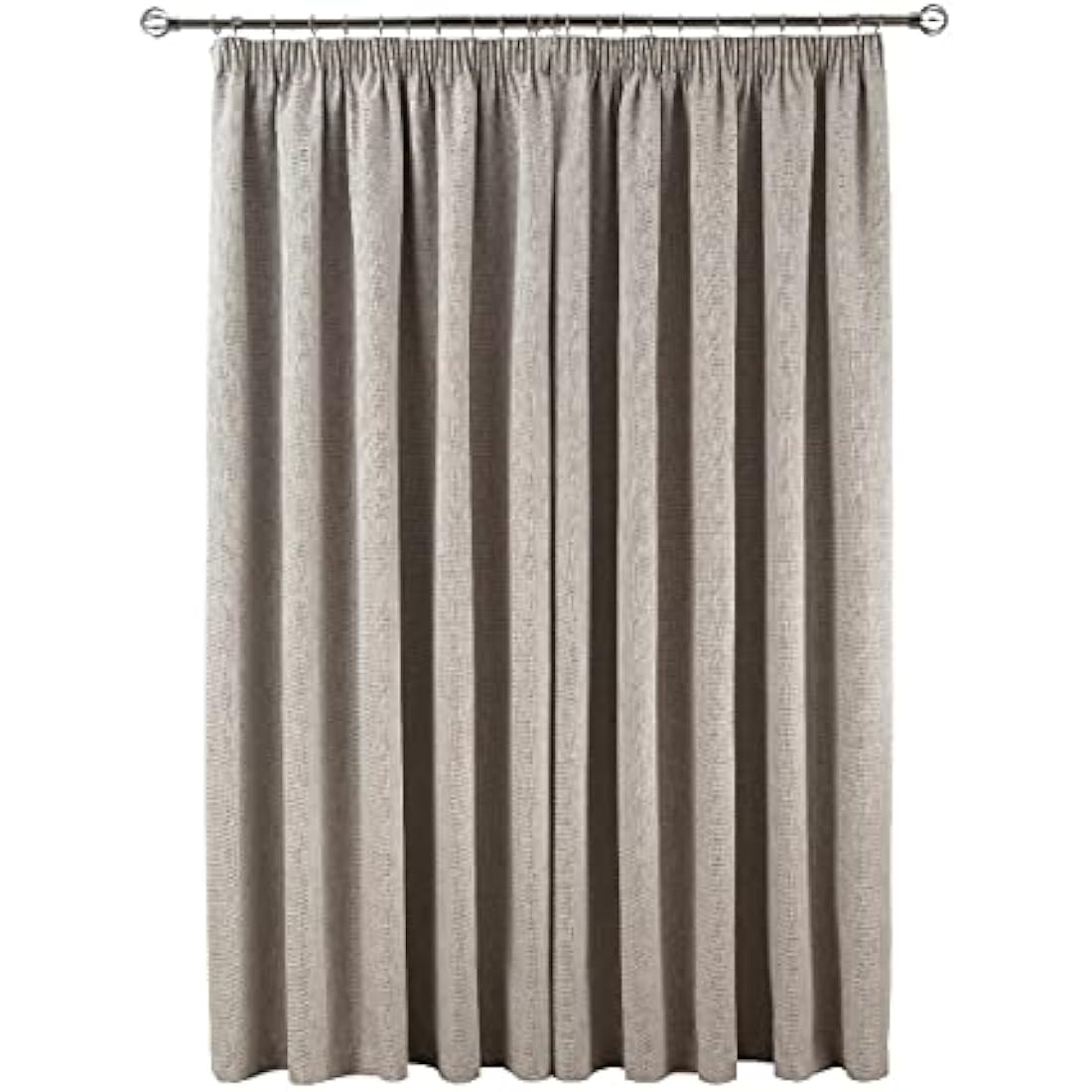 Sleepdown Textured Rib Weave Pencil Pleat Blackout Lined Curtains Thermal Insulated for Bedroom and Living Room 66 x 54 Inch Natural 2 Panels