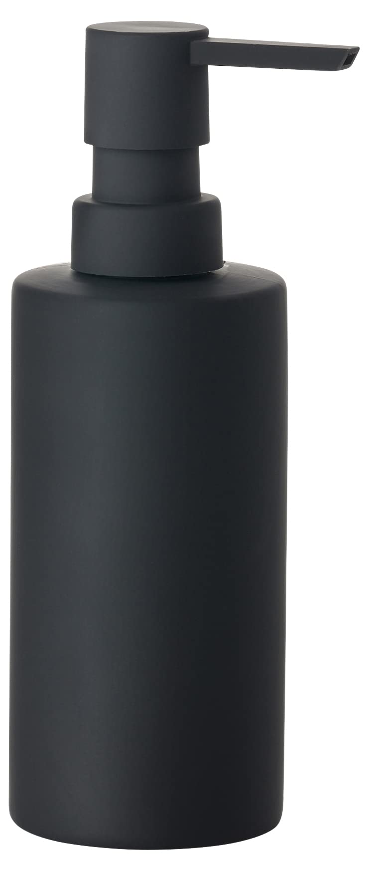 Zone Denmark Solo Soap Dispenser, Ceramic Bathroom Soap Pump, Refillable Hand Soap and Lotion Dispenser, Soft Touch Surface, 300 ml, Black