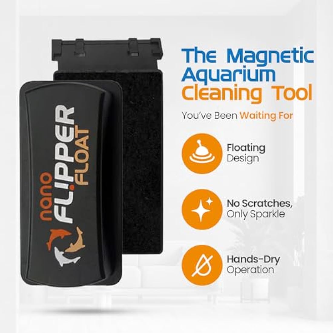 FL!PPER Flipper Float NANO <6mm Magnetic Aquarium Tank Algae Cleaner Scrubber Scraper