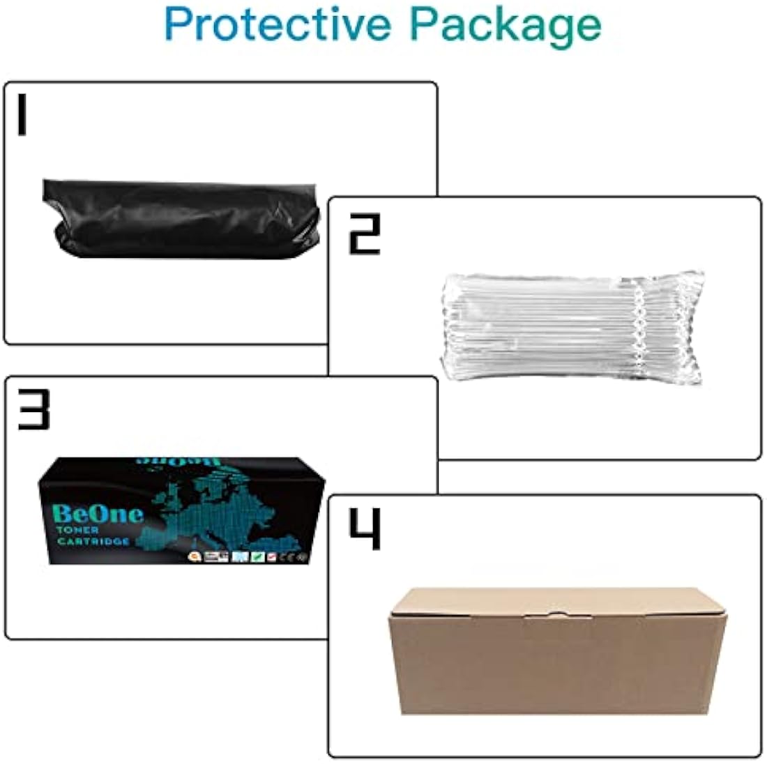 BeOne 4X TN1050 Toner Cartridges Compatible for Brother HL-1110 HL-1112 HL-1210W DCP-1510 DCP-1512 DCP-1610W MFC-1810 MFC-1910 MFC-1910W Printers (4 Black)