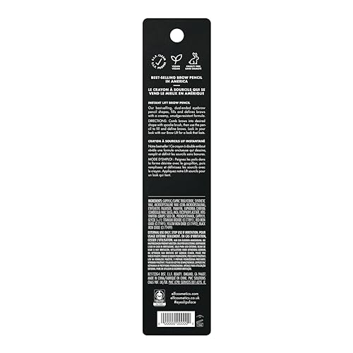 e.l.f. Instant Lift Brow Pencil, Dual-Sided, Precise, Fine Tip, Shapes, Defines, Fills Brows, Contours, Combs, Tames, Natural Brown, 0.18 g (Pack of 1)