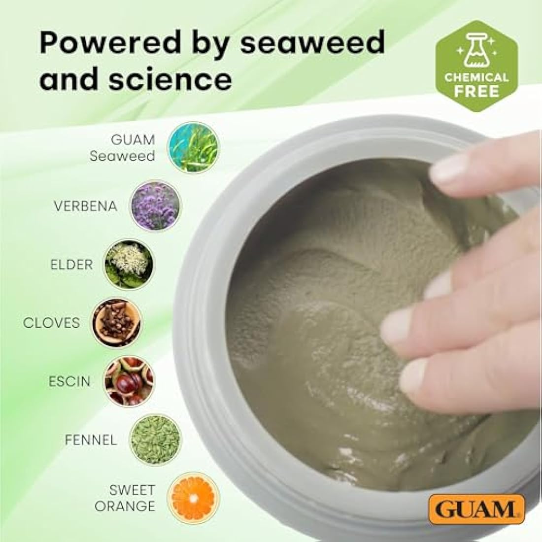 GUAM Cellulite Seaweed Mud Dren Plus for Legs, Buttocks & Arms - 500g Anticellulite Body Mask Target Fat Deposits, Swelling and Signs of Aging - Slimming, Skin Firming Antioxidant Cellulite Remover
