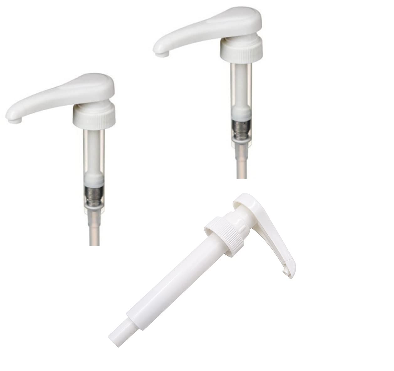 Adems Syrup Pumps for Sweetbird Syrup, Skinny Syrup, Jordans, Simply Syrup, Torrani, Starbucks, Routin Pack Contains White Pumps - Bottle Neck Size