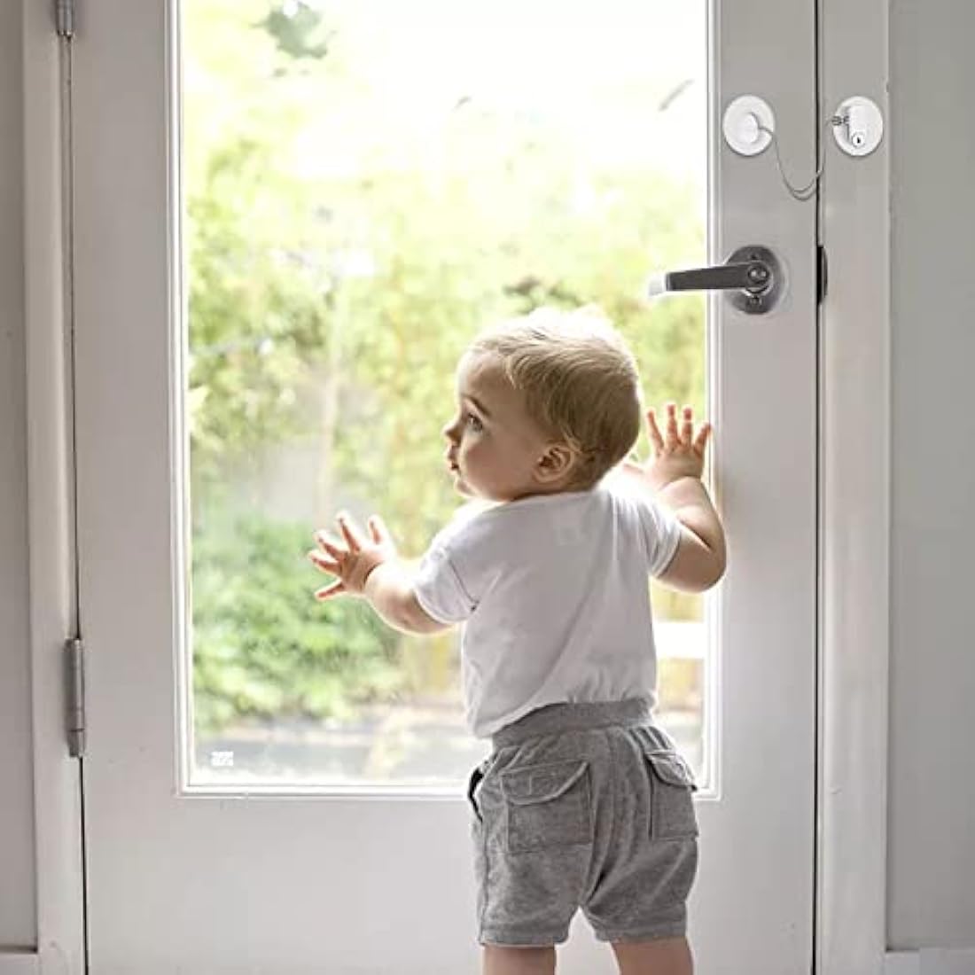 2 Pcs Round Refrigerator Door Locks, Fridge Lock with 4 Keys Stainless Steel Zinc Alloy Strong Adhesive Lock Protect Baby Safety Used on Refrigerators Freezers Cabinets Dryers Washers(White)