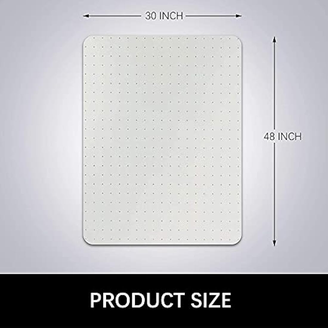Kuyal 75x120cm Carpet Chair Mat PVC Home Office Chair Mat for Low and No Pile Carpeted Floors, Clear, Studded, BPA Free