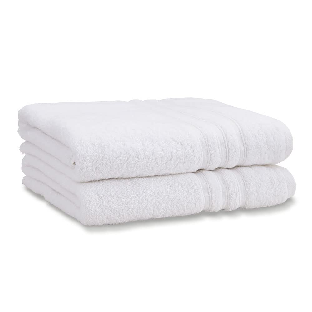 Catherine Lansfield Zero Twist Cotton 90x140cm Bath Sheet Pair White