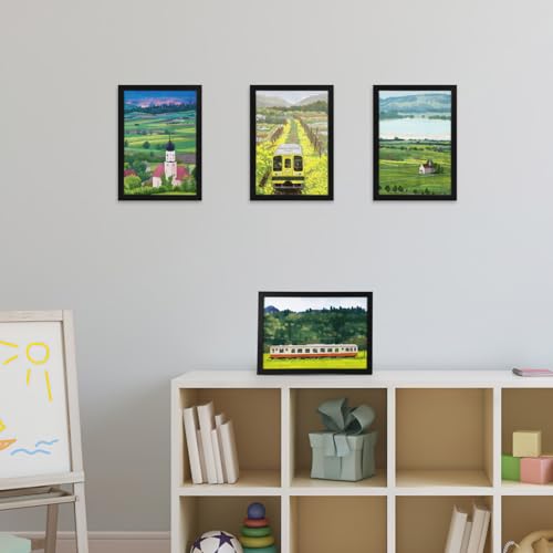 HORLIMER A4 Frames Pack of 15, Black A4 Picture Frame for Displaying Certificates, Posters, Prints, and Documents on Wall or Tabletop