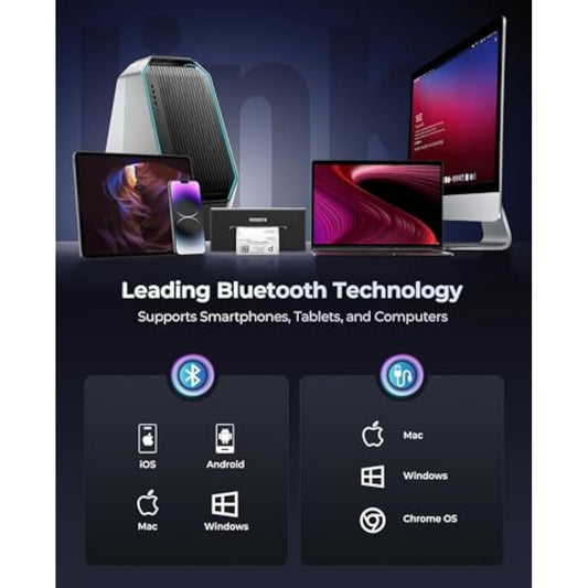 MUNBYN Shipping Label Printer Bluetooth, Postage Thermal Label Printer 4x6 for Business, Compatible with Etsy, Shopify, eBay, Royal Mail, DHL, DPD, Evri, No Ink and Toner, 129B, Grey