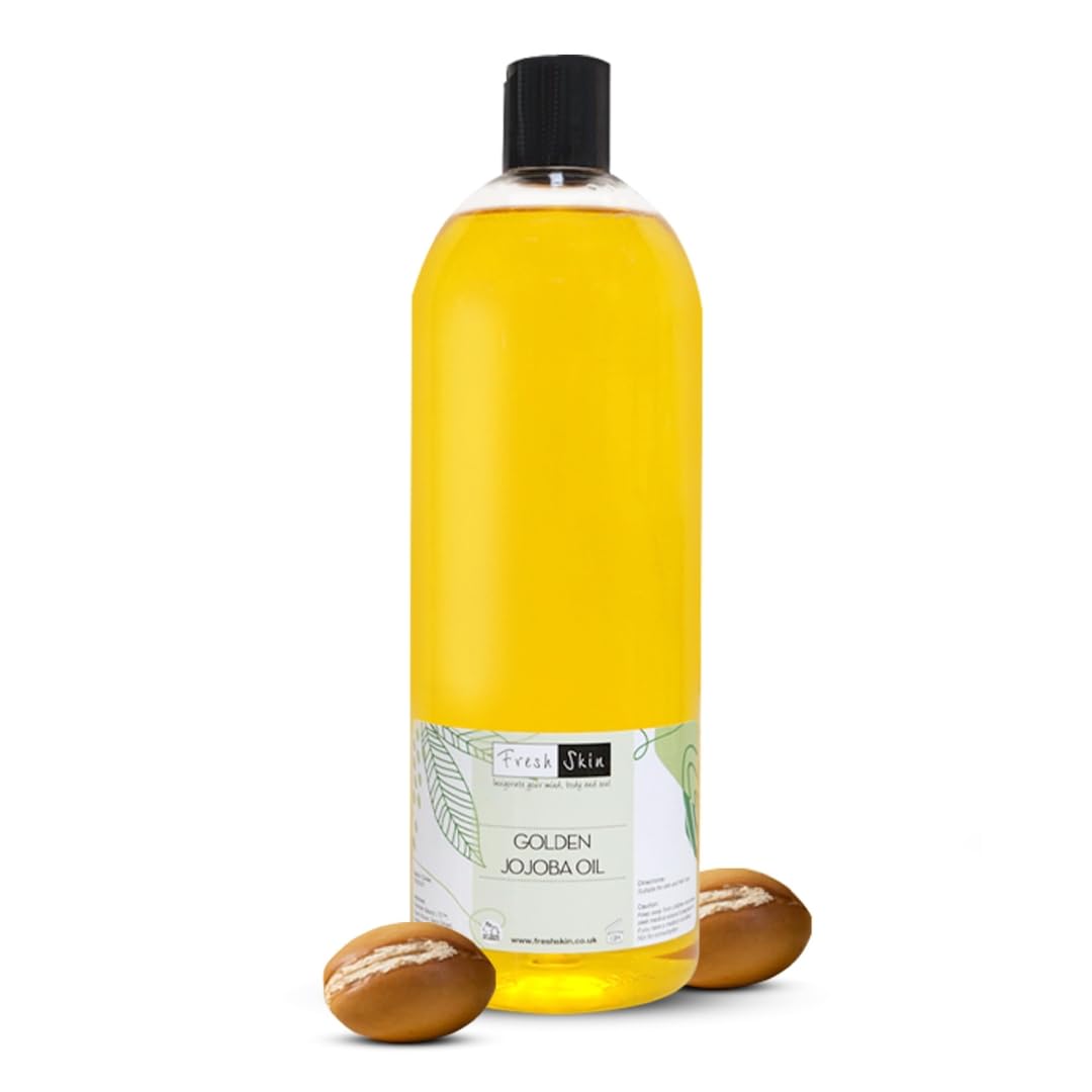 Freshskin Beauty LTD | Golden Jojoba Oil - 1 Litre 1000ml - 100% Pure & Natural - Unrefined, Cold Pressed & Vegan Friendly