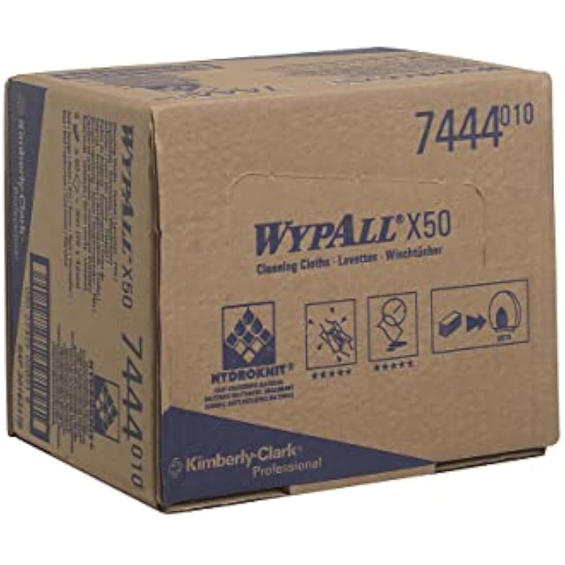 WypAll Cleaning Cloths, Red Colour Coded Wipes 7444, Food Contact Approved, 1 Ply – Durable and Absorbent, Workplace Hygiene, Poly Pack, 6 Packs x 50 (300 Total)