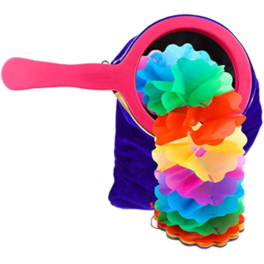 1 Set Magic Change Bag Twisting Tricks Bag with Magic Change Flower Handle Make Things Appear Disappear Magic Trick, Blue
