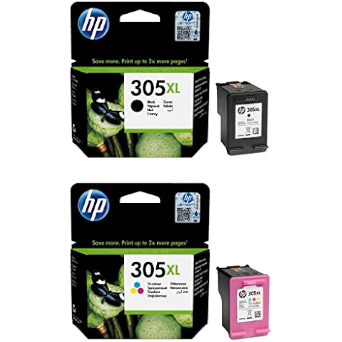 6ZA94AE Kit 2 Original Cartridges For HP 305 XL DeskJet Plus 4120 All-in-One DeskJet 2720 All-in-One Envy 6020 All-in-One Envy Pro 6420 All-in-One