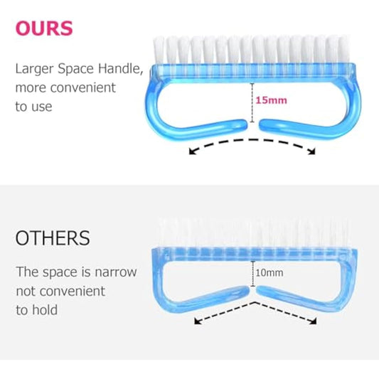 Larbois 4 Pcs Plastic Handle Scrubbing Brush - Eco Friendly Fingernail Brush with Soft Bristles for Hand, Toes, Nail, Home, Garden, Salon Use