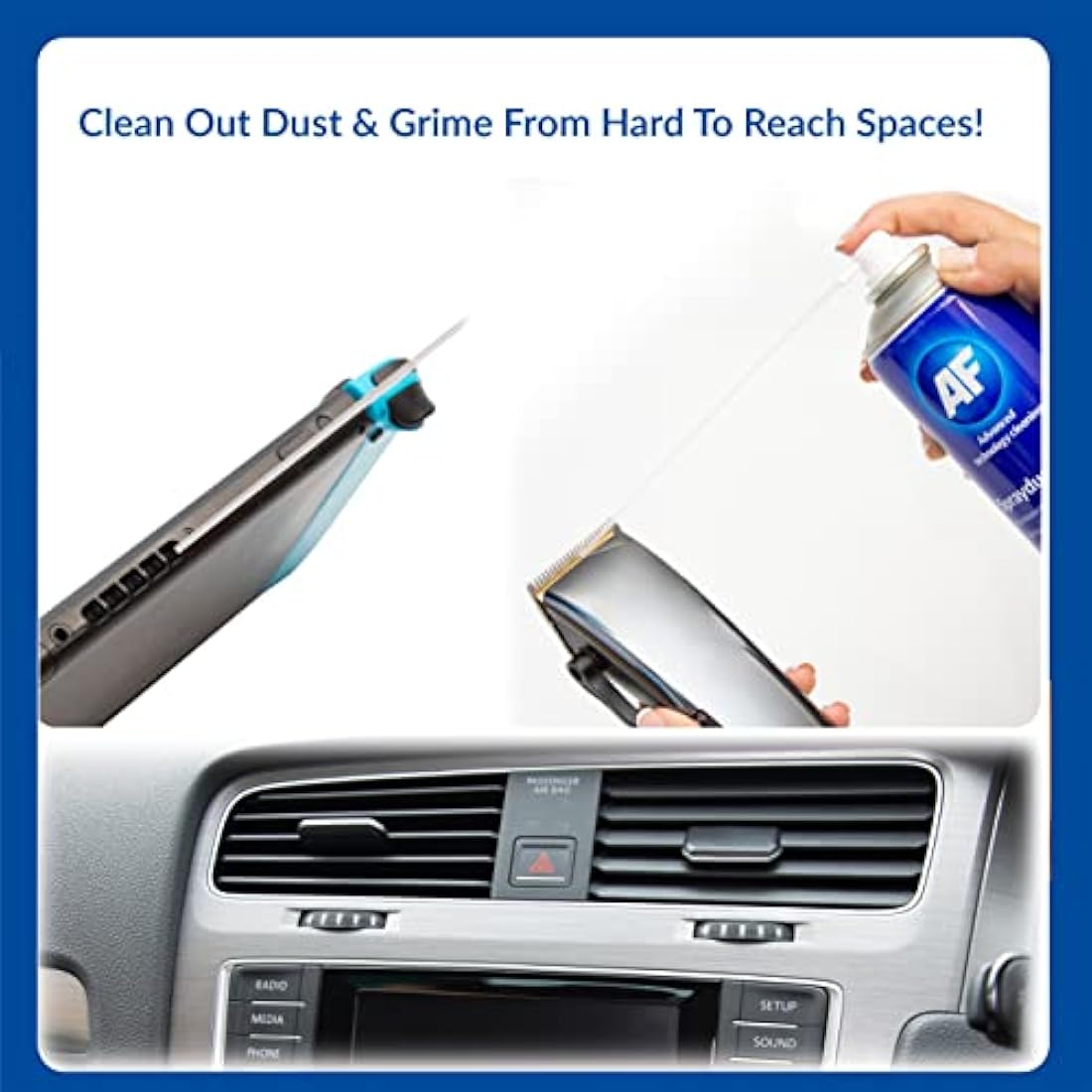 AF Professional Non Flammable Invertible Spray duster / Air Duster Compressed Gas Can Spray – For Office PC Cleaning / Keyboard Dust Cleaner / Industrial electronics / Fans etc. - 200ml, SDU200D