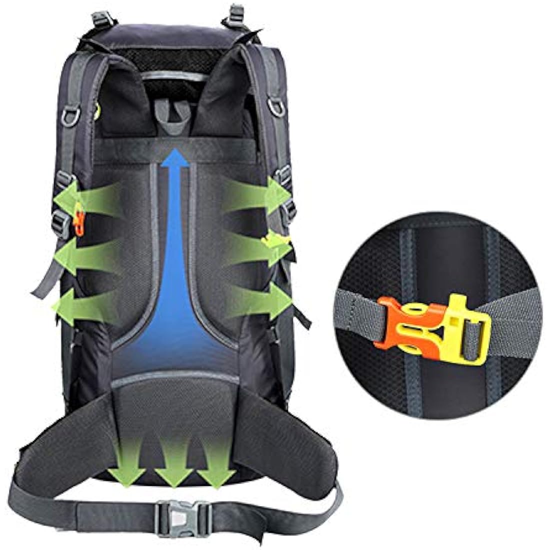 Freiesoldaten Camping Backpack 60L Large Rucksack Waterproof Breathable Mountaineering Hiking Backpack for Men Women