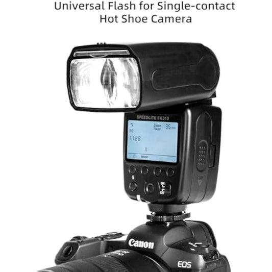 PHOTOOLEX LCD Flash Speedlite for Canon Nikon Sony Panasonic Olympus Fujifilm Pentax and Other DSLR Cameras and Digital Cameras Speedlight with Standard Hot Shoe for Studio Photography Photoshoot