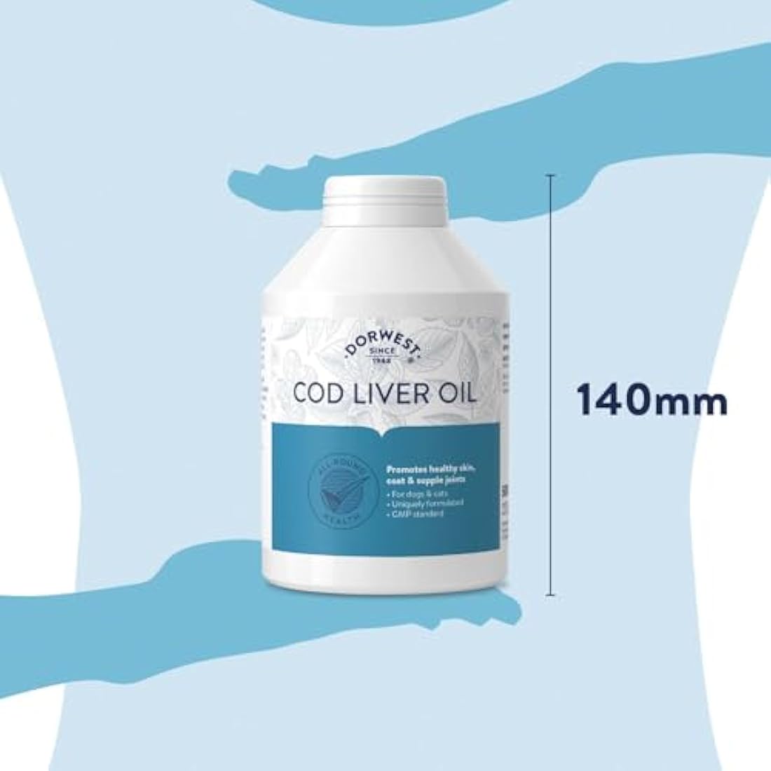 Dorwest Herbs Cod Liver Oil Capsules for Dogs and Cats 500 Capsules