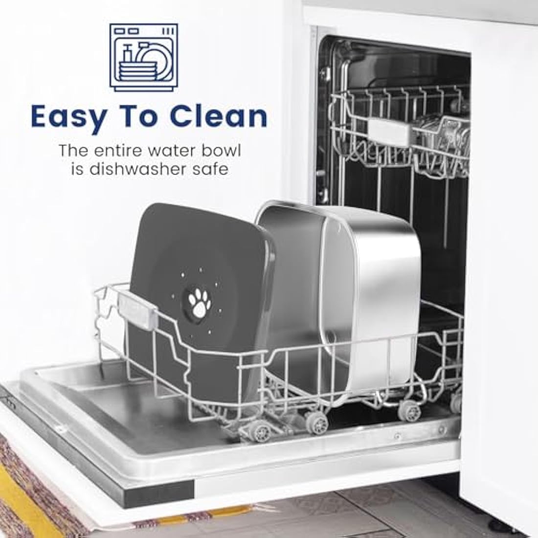 PETTOM 4.5L Stainless Steel Dog Water Bowl Non Spill Extra Large, Non Drip Dog Water Bowl for Dogs Slow Drinking, No Splash Metal Water Bowl for Dogs, Anti Spill Pet Vehicle Carried Travel Water Bowl