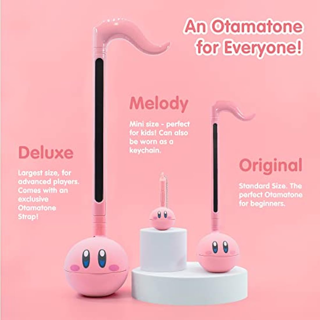 Otamatone Regular Kirby, Japanese Electronic Musical Instrument, Portable Touch Sensitive Digital Music Instruments Synthesizer, Fun Kids Teens Adults Birthday Christmas Toy Song Game Stuff