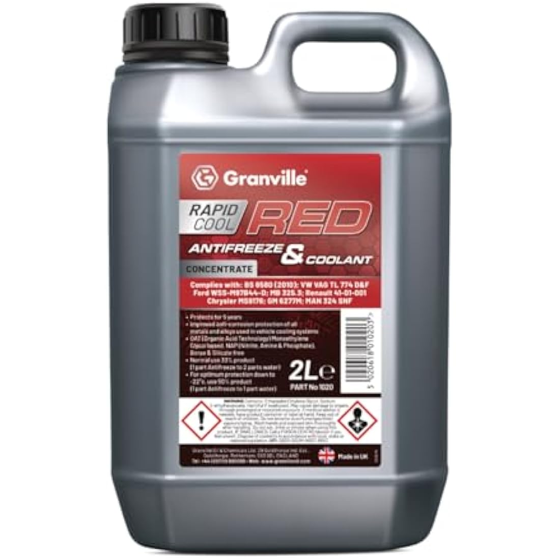 GRANVILLE - Rapid Cool Red Anti Freeze - Concentrate - 2 Litre