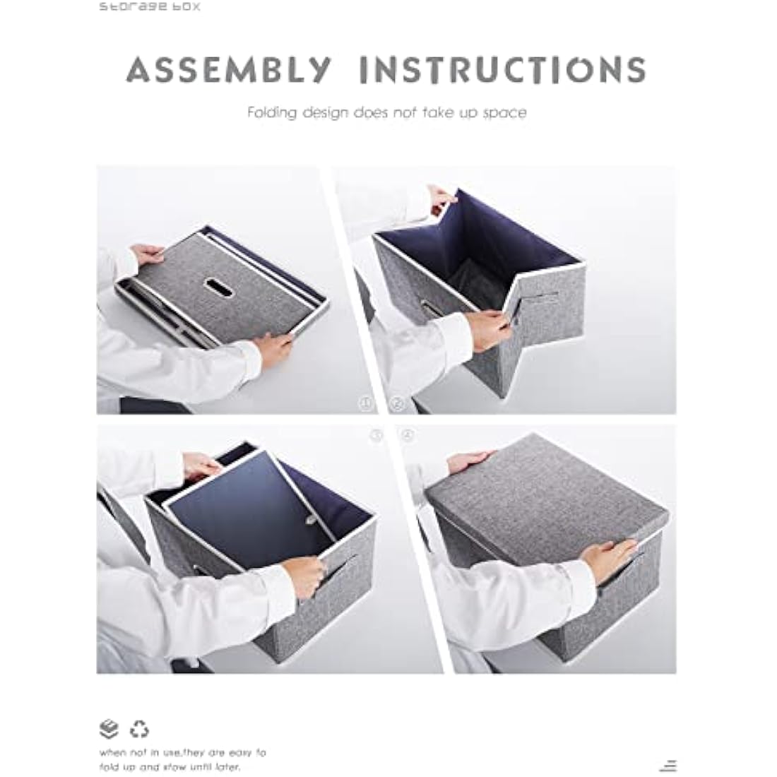 Lesfit Fabric Storage Box with Lid, 20 L