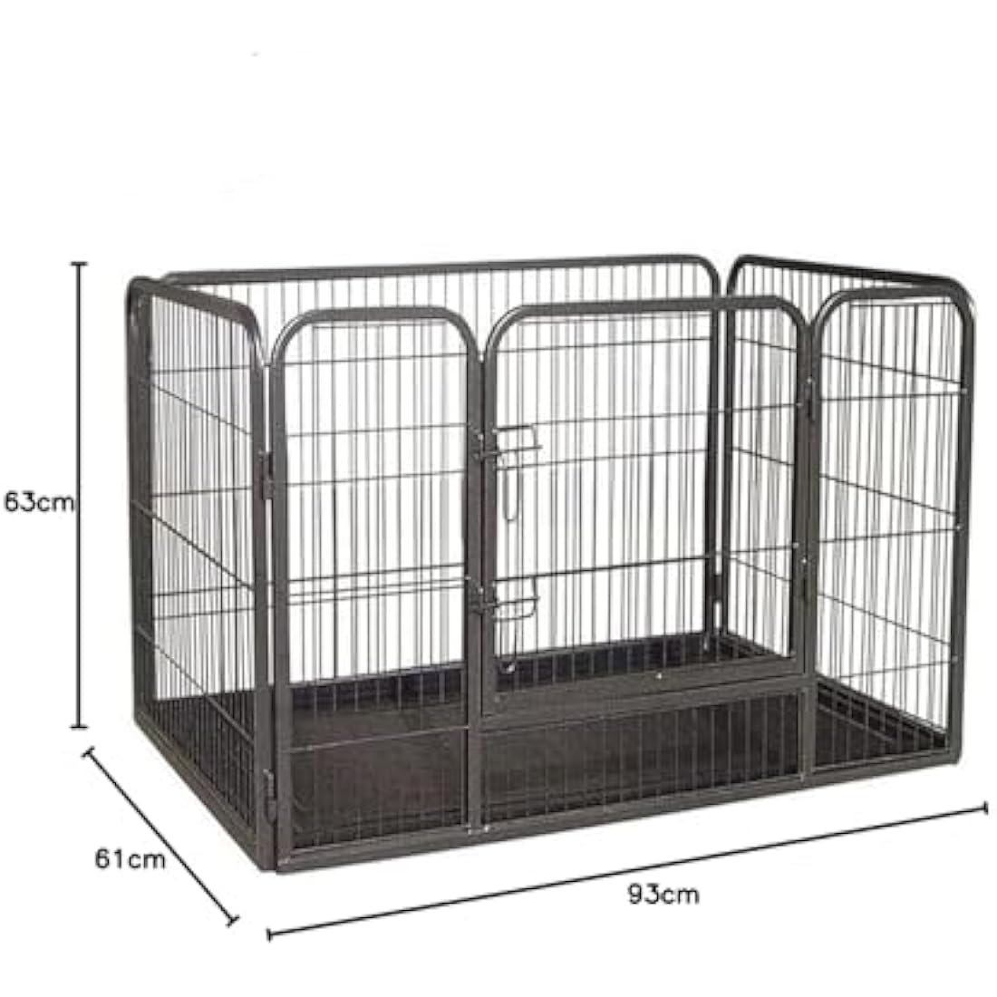 BUNNY BUSINESS Doggy Style Heavy Duty Whelping Pen With Abs Tray Puppy Play Pen Puppies Cage Crate Cartes Cages (Small), BLACK