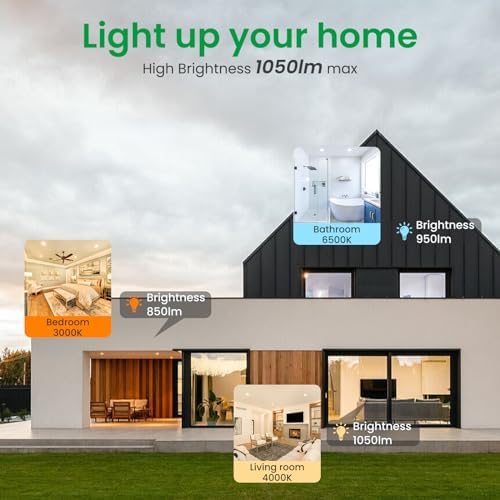 ALUSSO LIGHTING LED Downlights Dimmable Recessed Ceiling Lights 10W 1050lm High Brightness, 3000K Warm 4000K Neutral 6500K Cool White Bathroom Spot Lights Ceiling Ultra Slim Spotlights IP44, 6 Pack