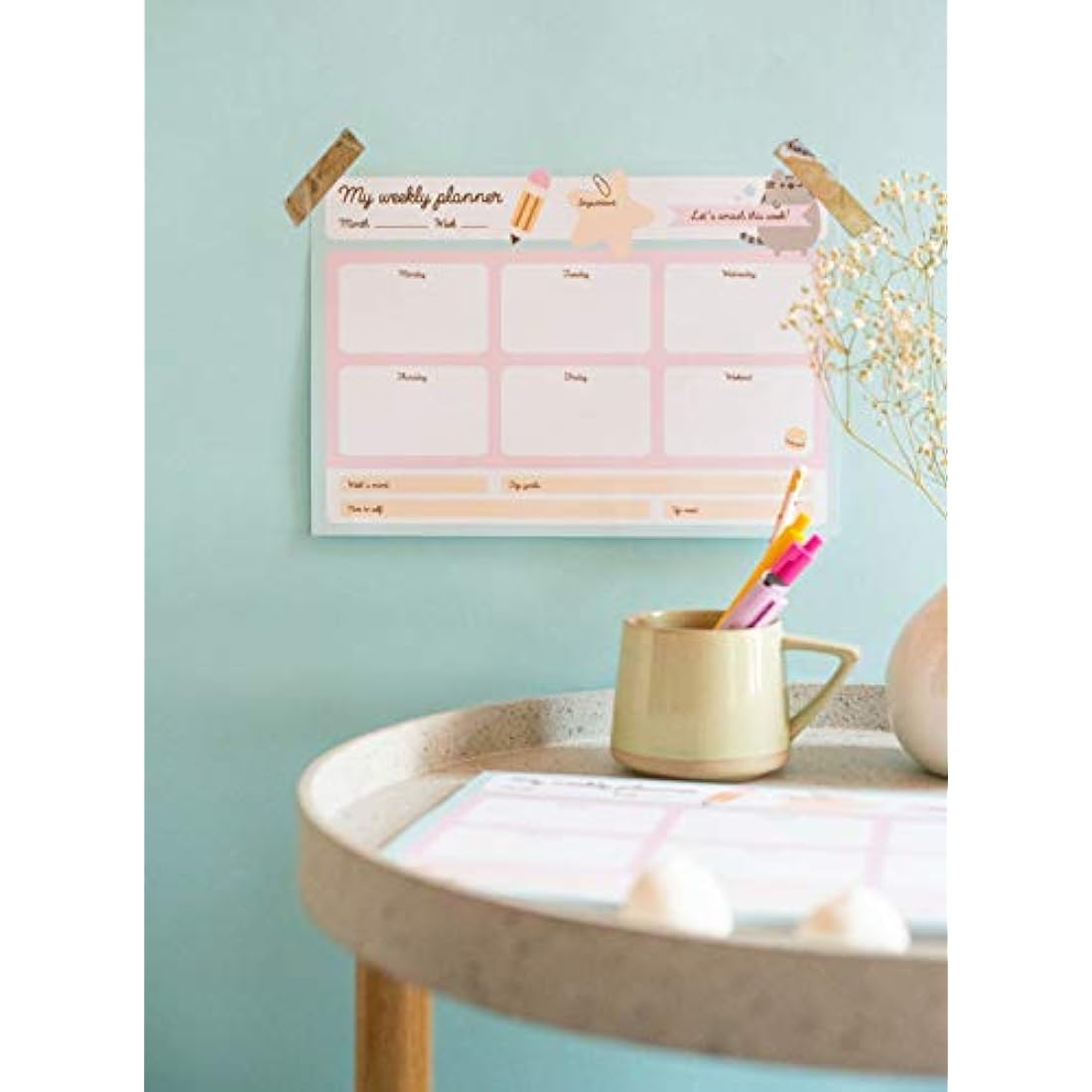 Grupo Erik Weekly Planner A4 - Pusheen Cat Stationery | Daily Planner Family, Desk Calendar, 54 Tear Off Pages Notepad | Pusheen Gifts, Pusheen Merchandise