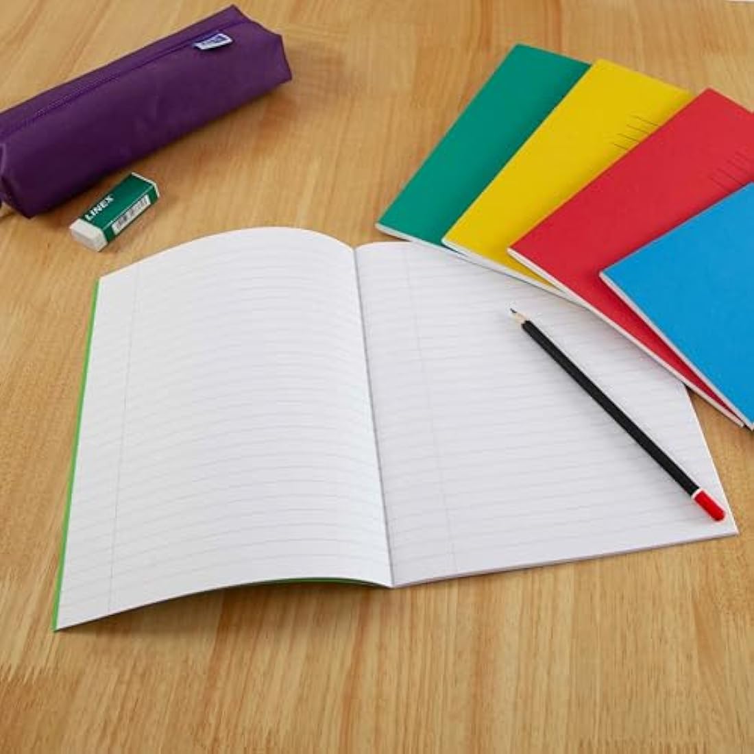Hamelin 9 x 7-Inch 8 mm Ruled and Margin 48 Pages Exercise Book - Dark Green (Pack of 100) 100101386