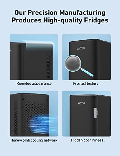 AstroAI Mini Fridge 6 Litre / 8 Can | Cooler and Warmer | AC/DC | Small Fridge for Bedrooms, Car, Drinks, Beauty, Skincare, Travel (Deep Black)