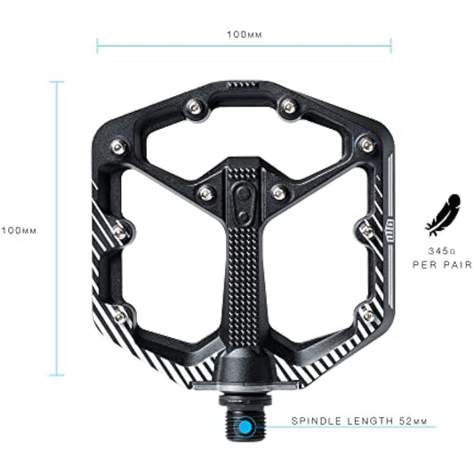 Crankbrothers Stamp Flat Pedal for BMX/MTB Bike - Bicycle Pedal, Minimalist Profile, Adjustable Grip