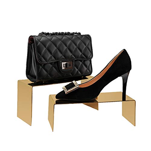 U/ Gold Stainless Steel Handbag Shoe Display Stand Racks 2PCS/SET/PACK