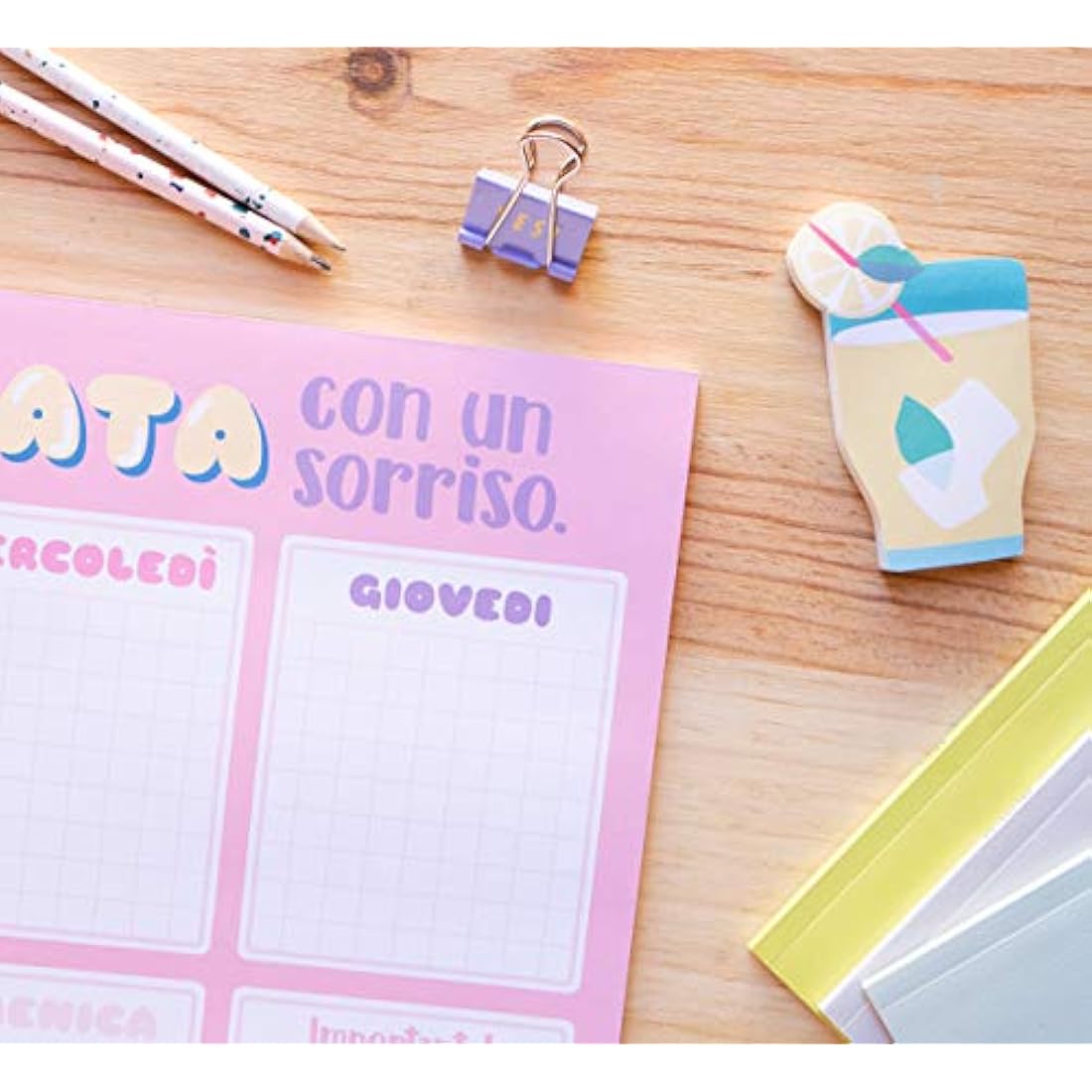 Grupo Erik Weekly Planner A3 In Italian - Carouge | Daily Planner Family, Desk Calendar, 54 Tear Off Pages A3 Notepad | Cute Planner, Cute Stationery Gifts, Italian Gifts