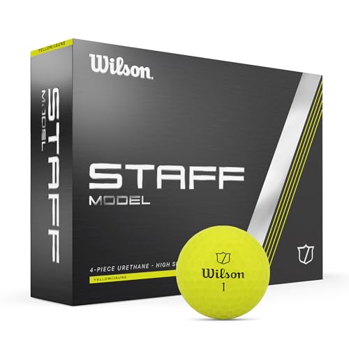 Wilson Staff Golf Balls, Staff Model, Four Piece High Spin Golf Ball, 12 Balls, Urethane, Yellow