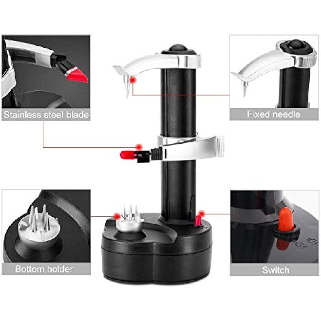 Electric Potato Peelers Automatic Rotating Apple Peeler Potato Peeling Machine Automatic Fruits Vegetables Cutter Kitchen Peeling Tool