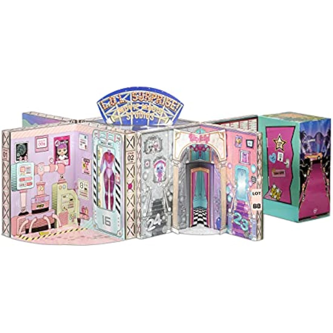 L.O.L. Surprise! 576532EUC LOL OMG Magic Studios-70+ Surprises, 12 2 Fashion Dolls, Studio Stages, Green Screen, Phone Tripod, Movie Theater/Set Packaging, Accessories-for Children Ages 4+