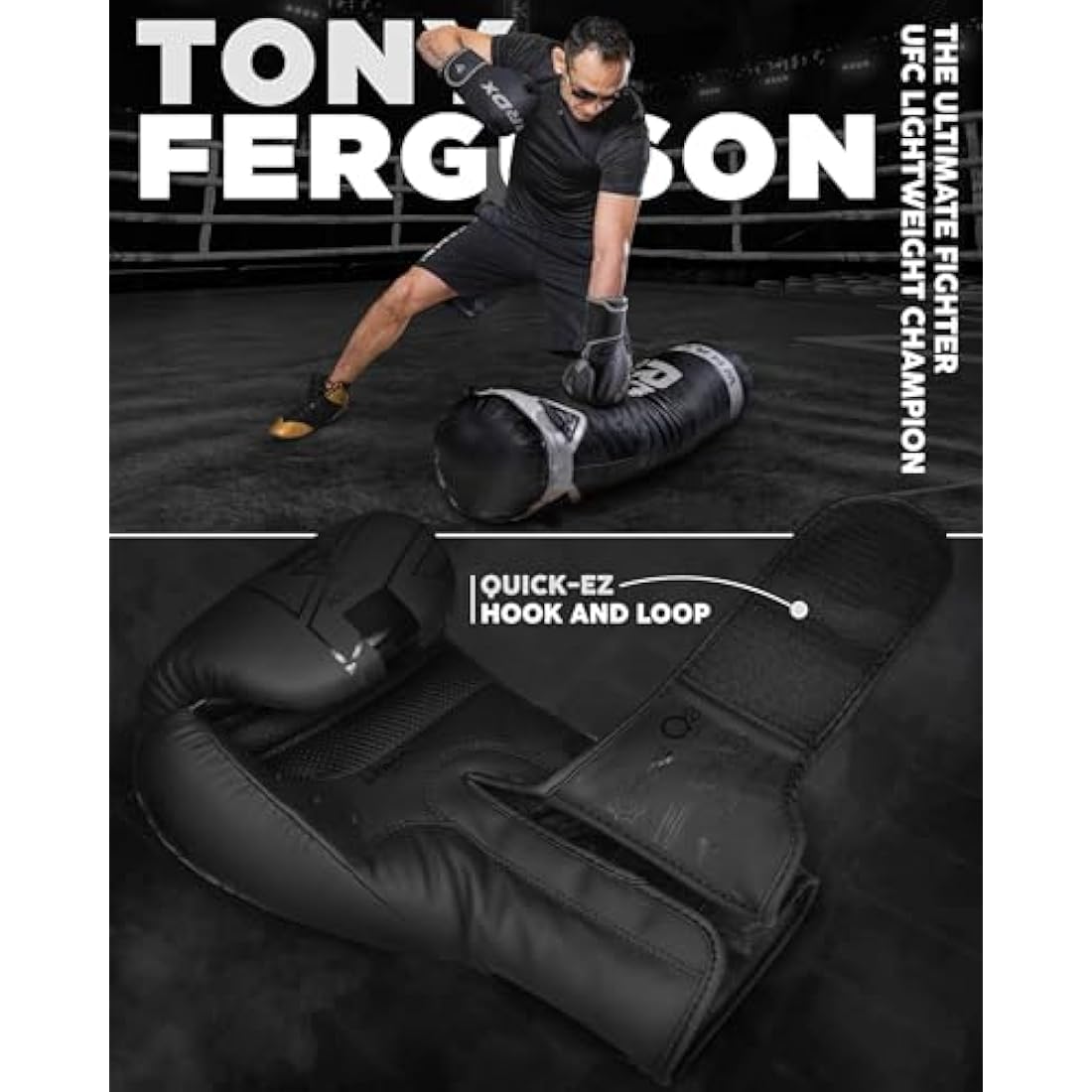 RDX Boxing Gloves, Pro Training Sparring, Maya Hide Leather, Muay Thai MMA Kickboxing, Men Women Adult, Heavy Punching Bag Focus Mitts Pads Workout, Ventilated Palm, Multi Layered, 8 10 12 14 16 18oz